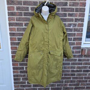 Craghoppers Women's Size Large Aquadry Hooded Coat Olive Green Yellow Waterproof